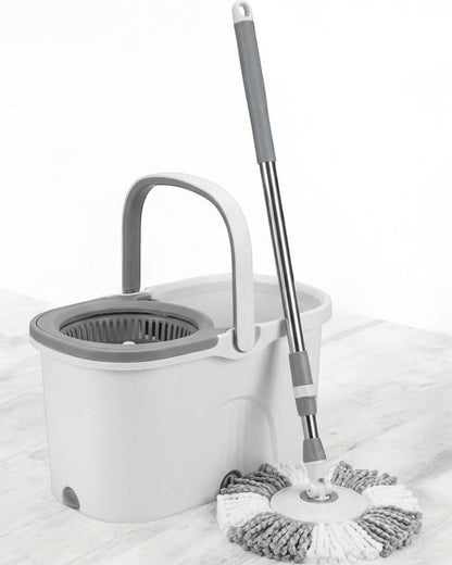 Fgbwv Spin Mop and Bucket Set White Gray