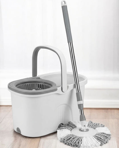 Fgbwv Spin Mop and Bucket Set White Gray