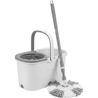 Fgbwv Spin Mop and Bucket Set White Gray