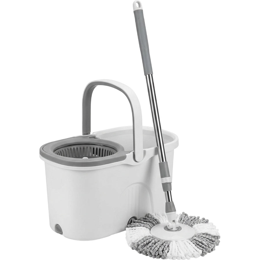 Fgbwv Spin Mop and Bucket Set White Gray