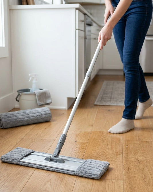 Fgbwv Microfiber Flat Mop Reusable Pads 18 in Gray