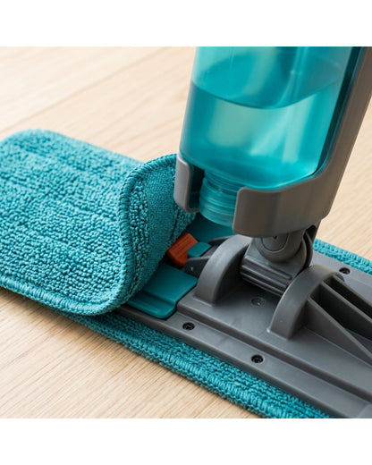 Fgbwv Spray Mop Refillable Bottle Microfiber Pad Teal