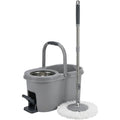 Fgbwv Spin Mop Bucket Set Stainless Handle Gray